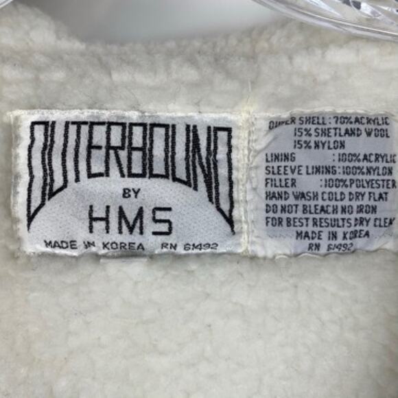 Women's Sz M OUTERBOUND by HMS Thick Knit Fleece-Lined Jacket Fair Isle Nordic - Picture 5 of 11